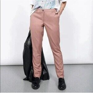 Wildfang The Empower Trouser Rose Brown Tapered Leg Size 12